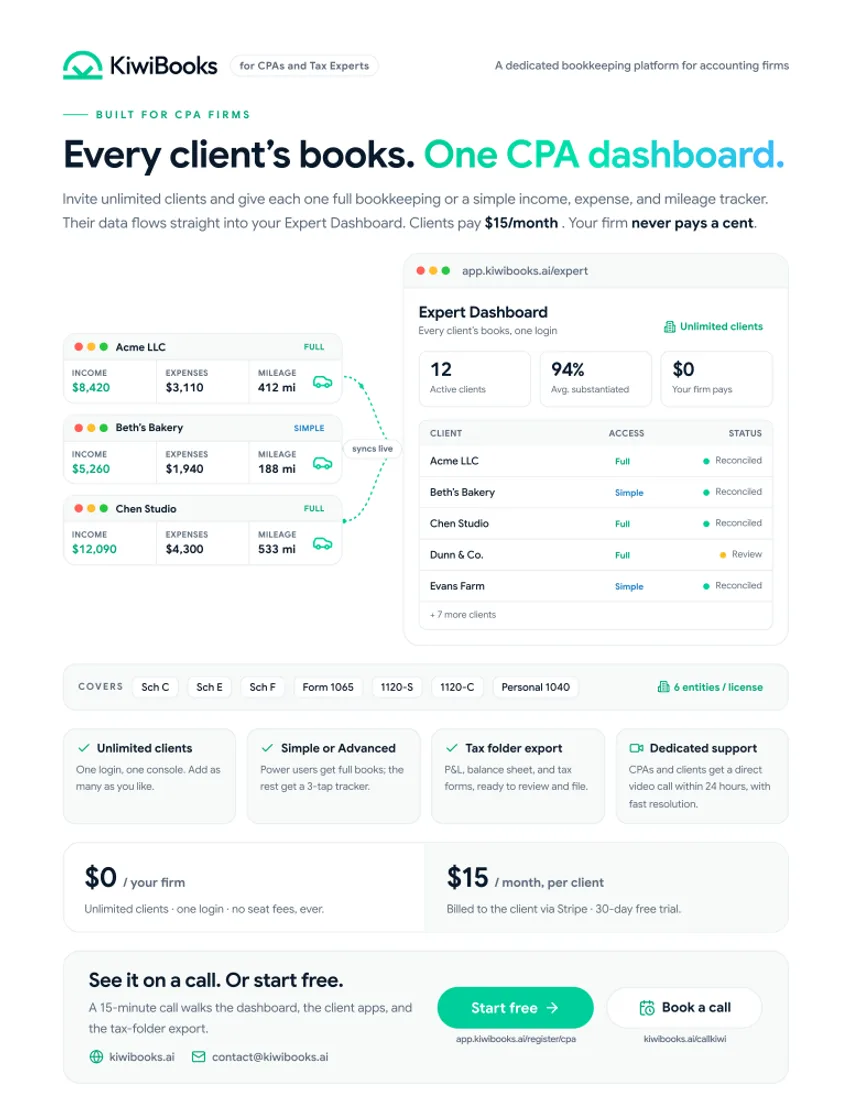 CPA & Tax Expert one-pager preview
